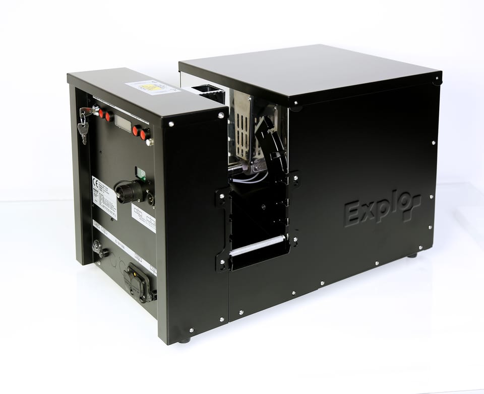 Explo X2 Wave flame incl. antenna, mains power cable, angle blocker & 10 L fluid reservoir