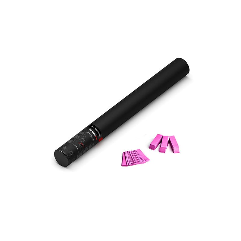 Handheld paper confetti cannon, 50 cm, pink