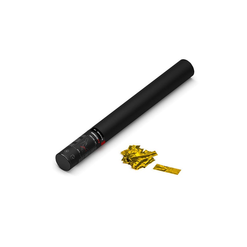 Handheld metallic confetti cannon, 50 cm, gold