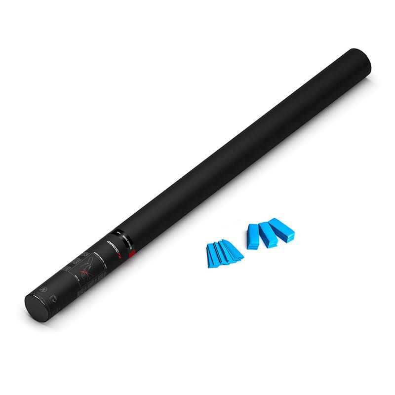 Handheld paper confetti cannon, 80 cm, light blue