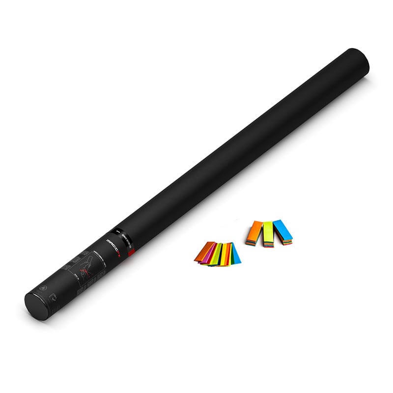 Handheld paper confetti cannon, 80 cm, multicolour