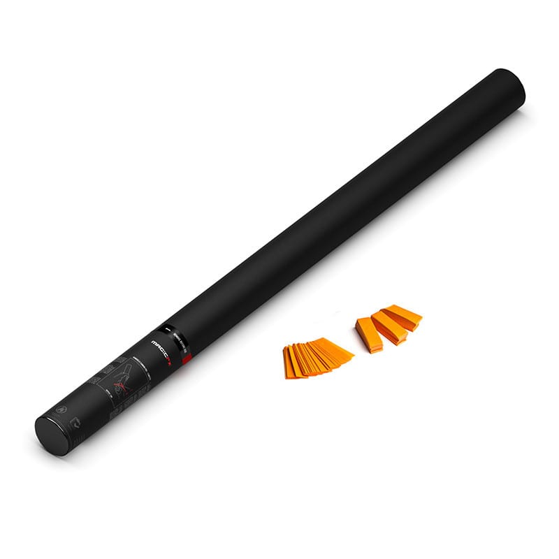 Handheld paper confetti cannon, 80 cm, orange