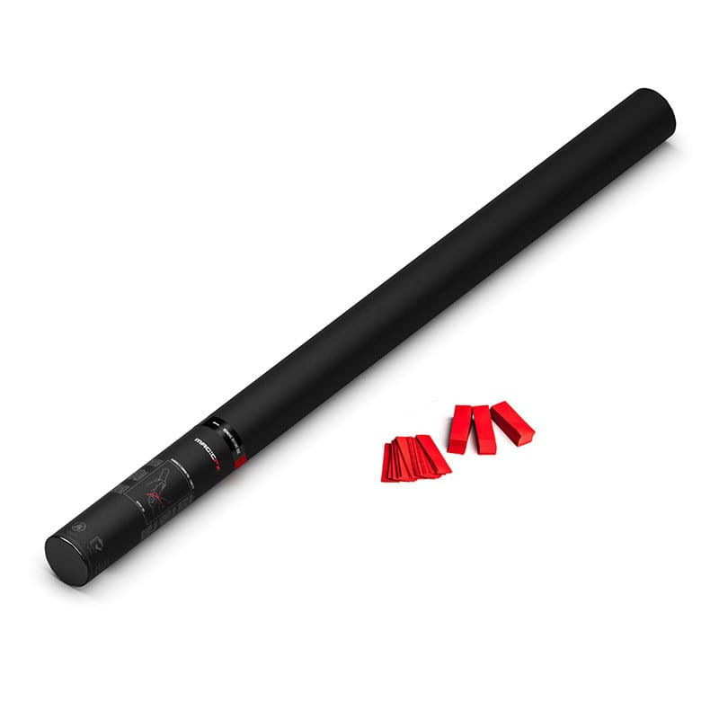 Handheld paper confetti cannon, 80 cm, red