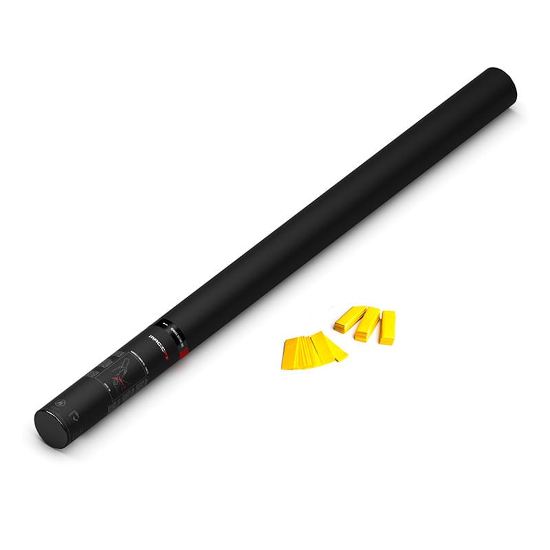 Handheld paper confetti cannon, 80 cm, yellow