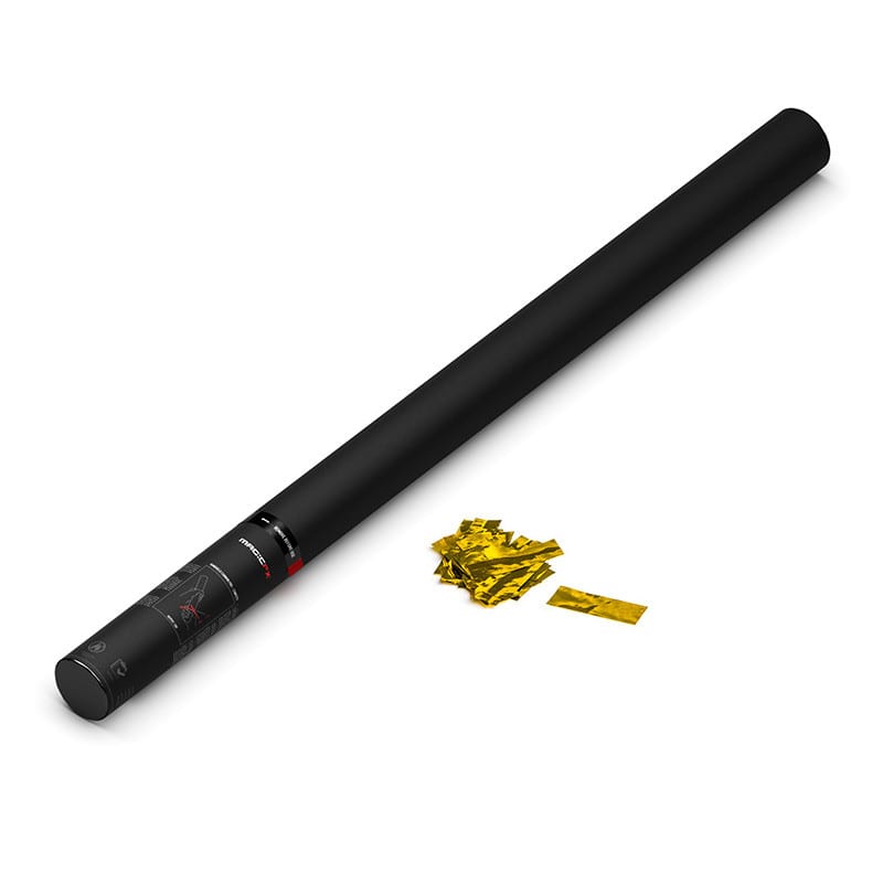 Handheld metallic confetti cannon, 80 cm, gold