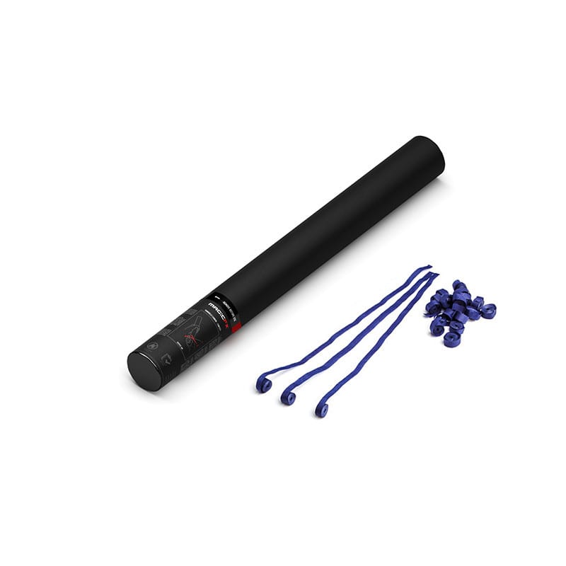 Handheld paper streamer cannon, 50 cm, dark blue