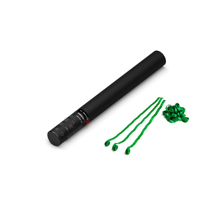 Handheld paper streamer cannon, 50 cm, dark green