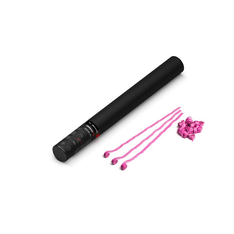 Handheld paper streamer cannon, 50 cm, pink