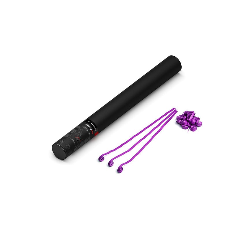 Handheld paper streamer cannon, 50 cm, purple