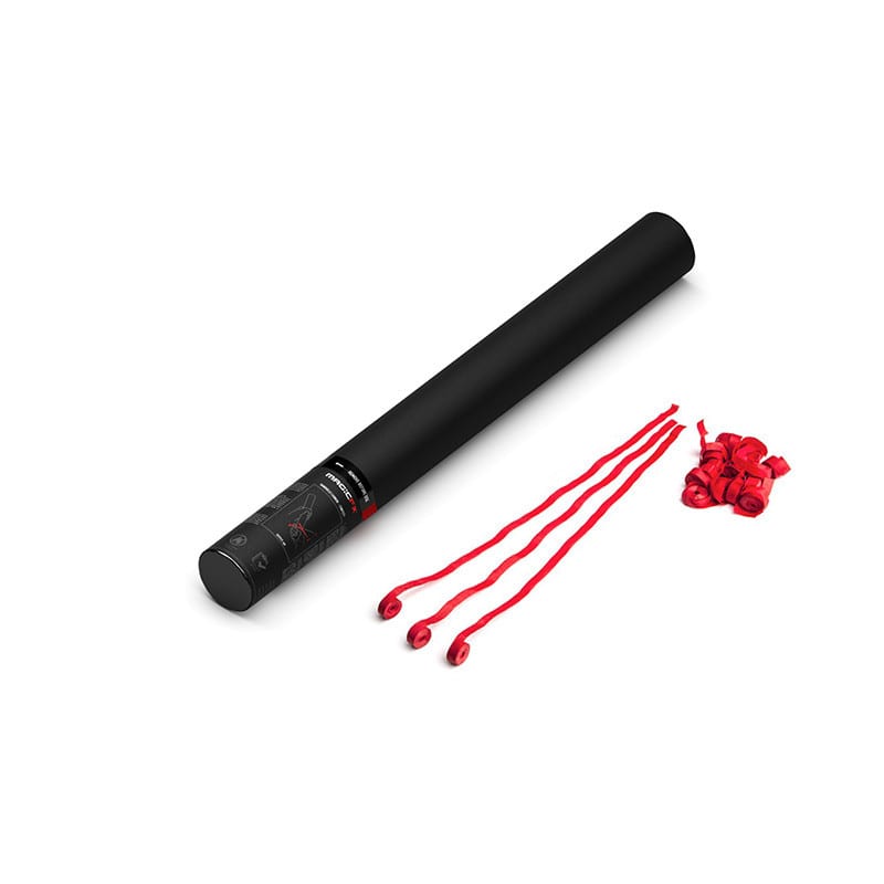 Handheld paper streamer cannon, 50 cm, red
