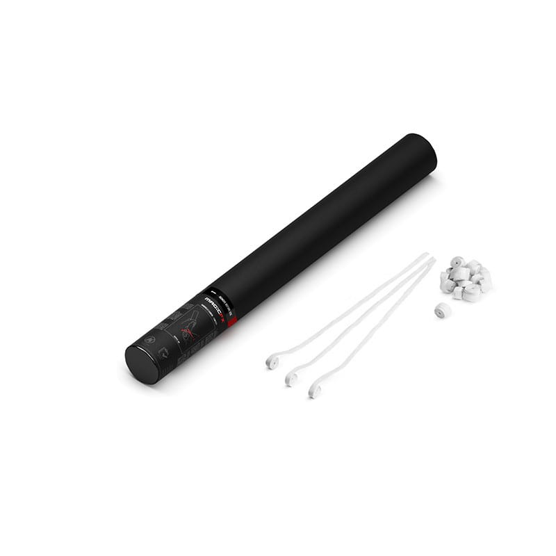 Handheld paper streamer cannon, 50 cm, white