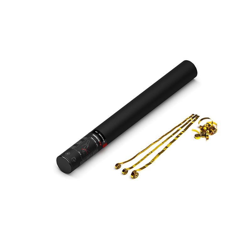 Handheld metallic streamer cannon, 50 cm, gold