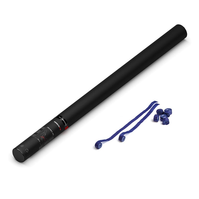 Handheld paper streamer cannon, 80 cm, dark blue