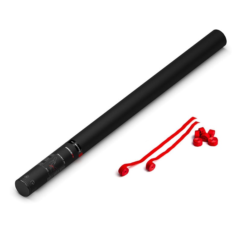 Handheld paper streamer cannon, 80 cm, red
