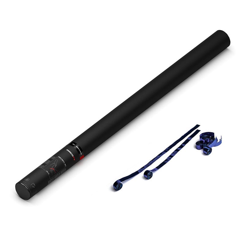 Handheld metallic streamer cannon, 80 cm, blue