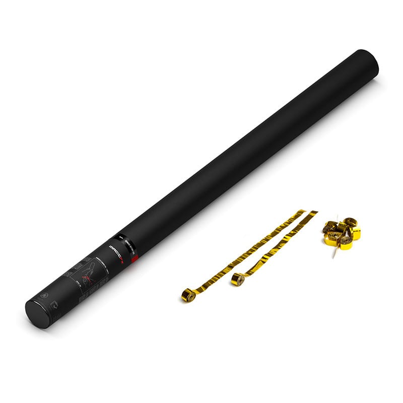 Handheld metallic streamer cannon, 80 cm, gold