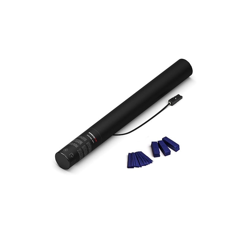 Electric paper confetti cannon, 50 cm, dark blue
