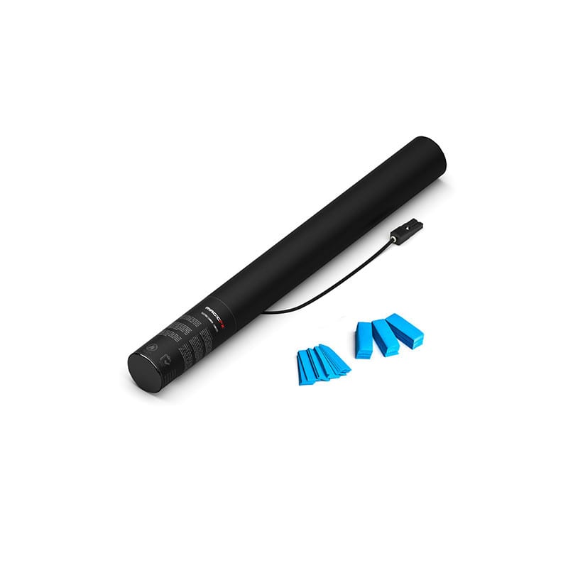 Electric paper confetti cannon, 50 cm, light blue
