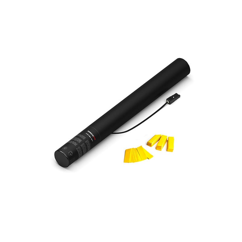 Electric paper confetti cannon, 50 cm, yellow