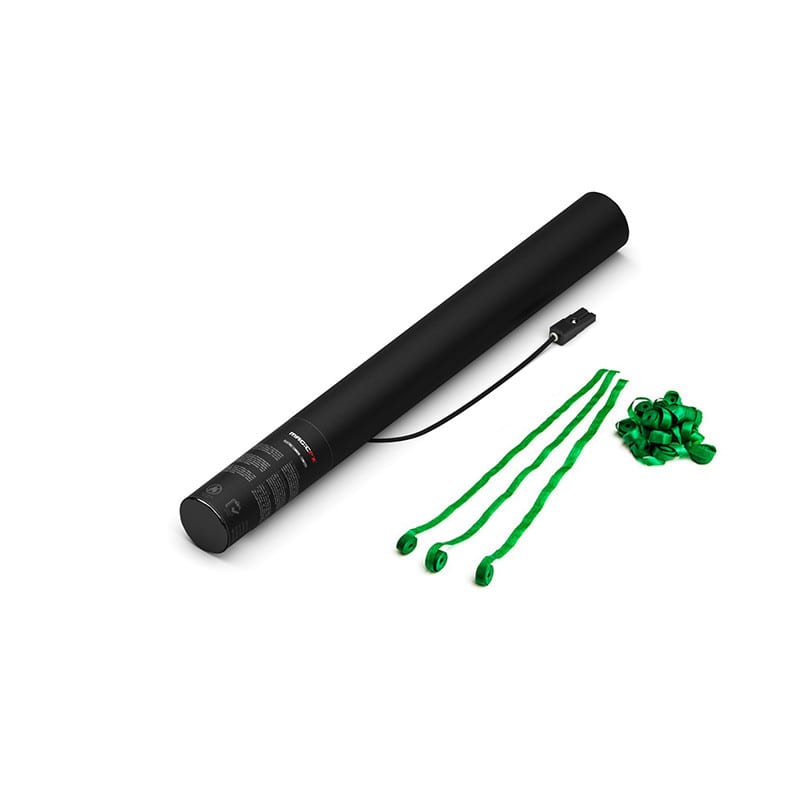 Electric paper streamer cannon, 50 cm, dark green