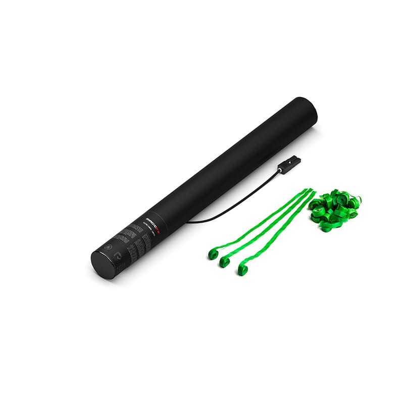 Electric paper streamer cannon, 50 cm, light green
