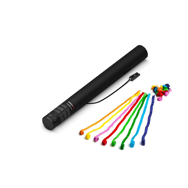 Electric paper streamer cannon, 50 cm, multicolour