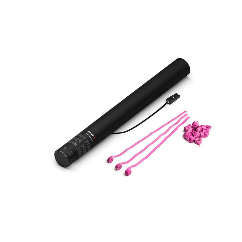 Electric paper streamer cannon, 50 cm, pink