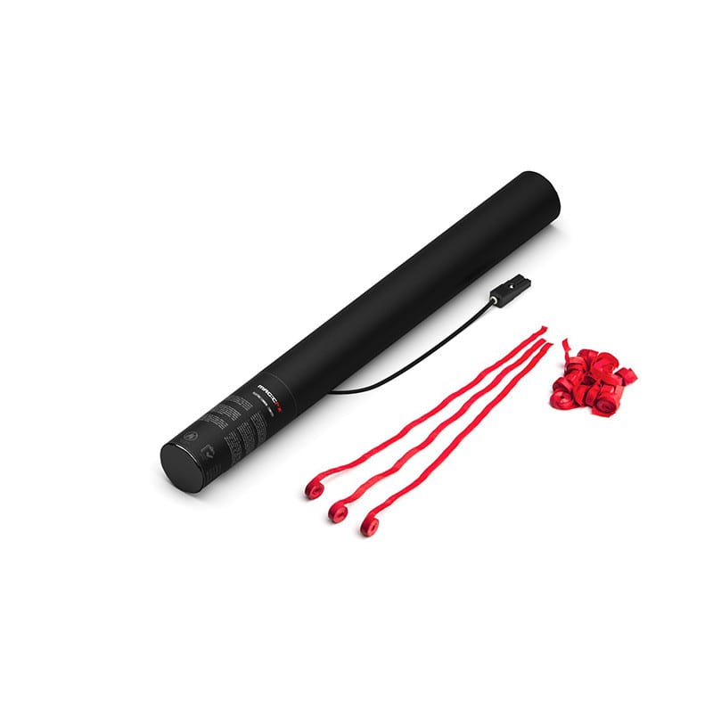 Electric paper streamer cannon, 50 cm, red