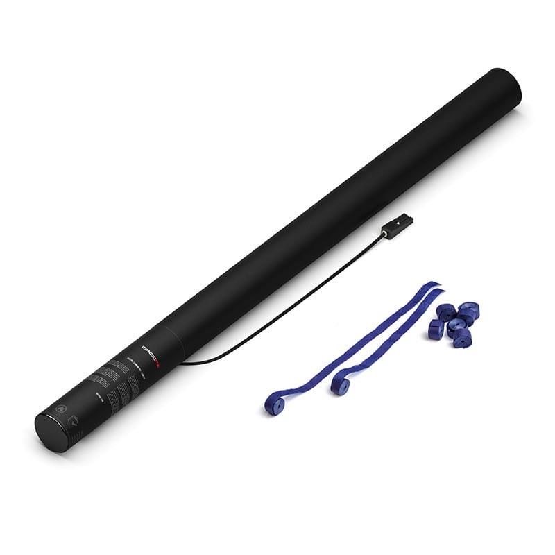 Electric paper streamer cannon, 80 cm, dark blue