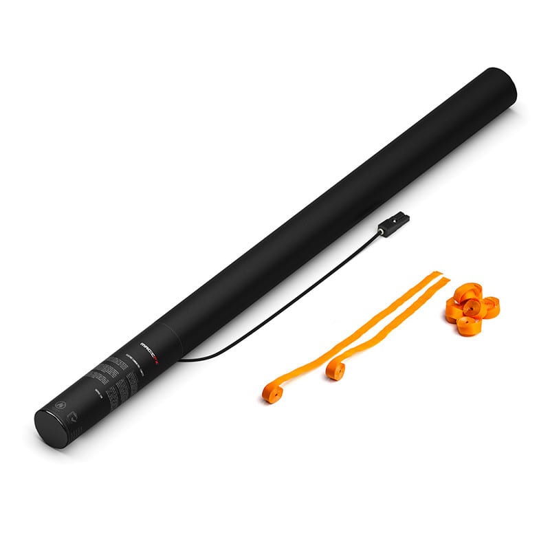 Electric paper streamer cannon, 80 cm, orange