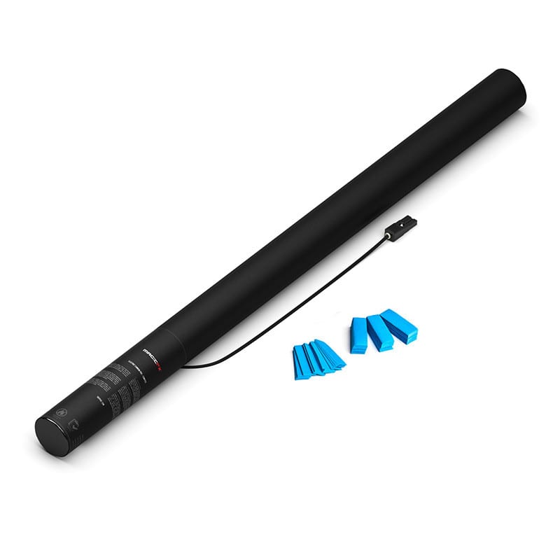 Electric paper confetti cannon, 80 cm, light blue