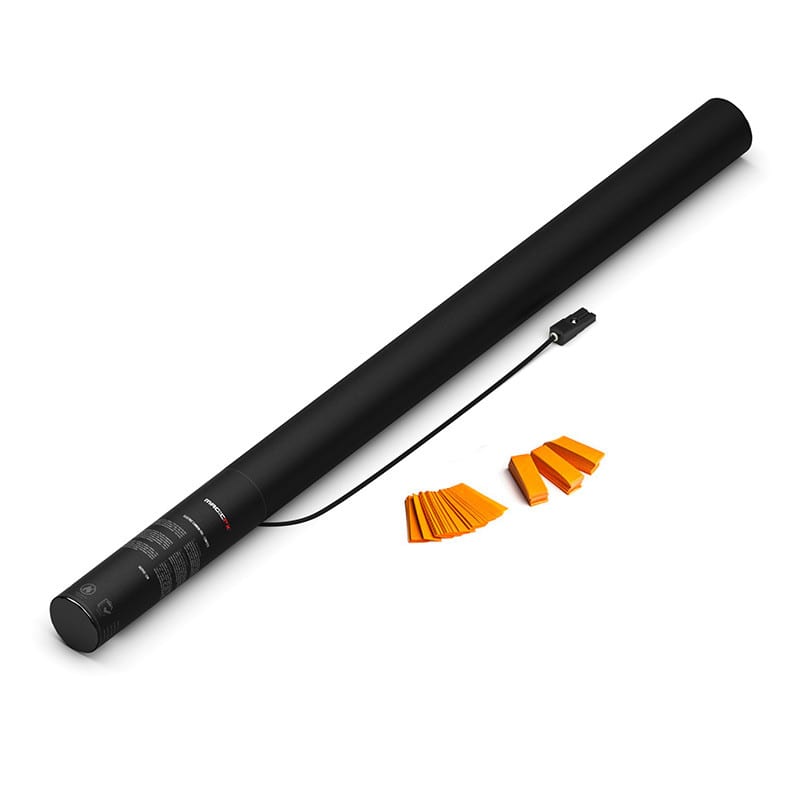 Electric paper confetti cannon, 80 cm, orange