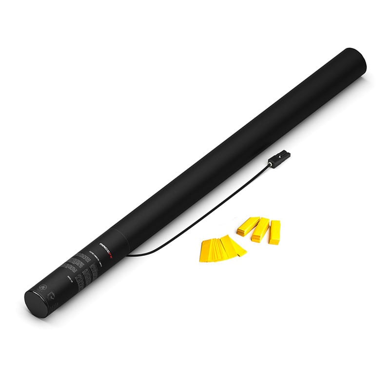 Electric paper confetti cannon, 80 cm, yellow