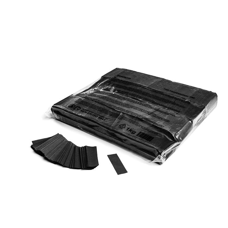Slowfall paper confetti rectangles 55 x 17 mm, black, 1 kg