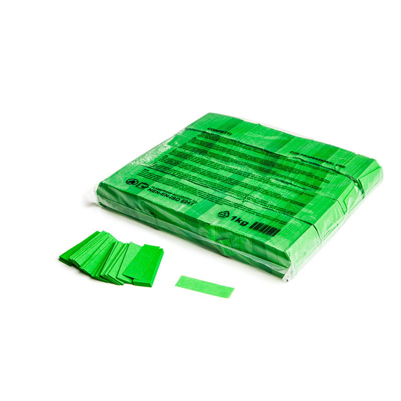 Slowfall paper confetti rectangles 55 x 17 mm, light green, 1 kg