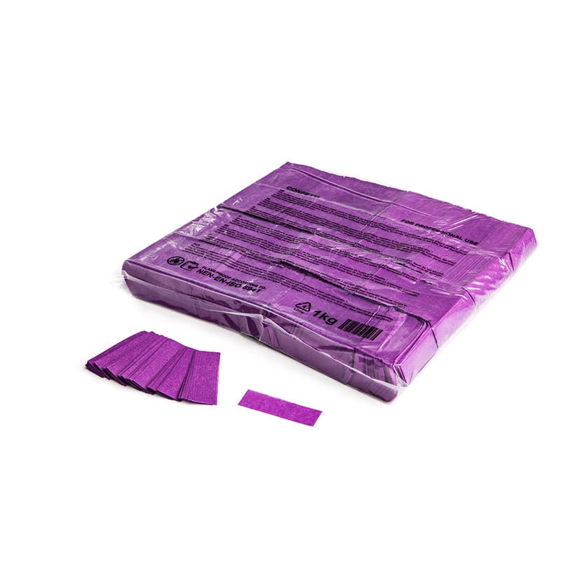 Slowfall paper confetti rectangles 55 x 17 mm, purple, 1 kg