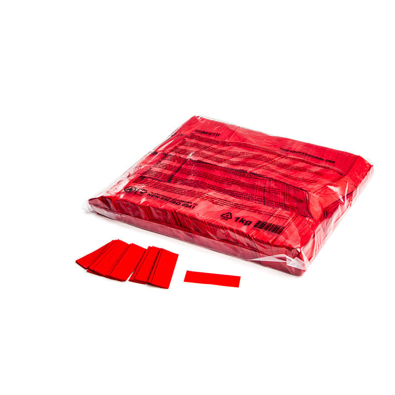Slowfall paper confetti rectangles 55 x 17 mm, red, 1 kg