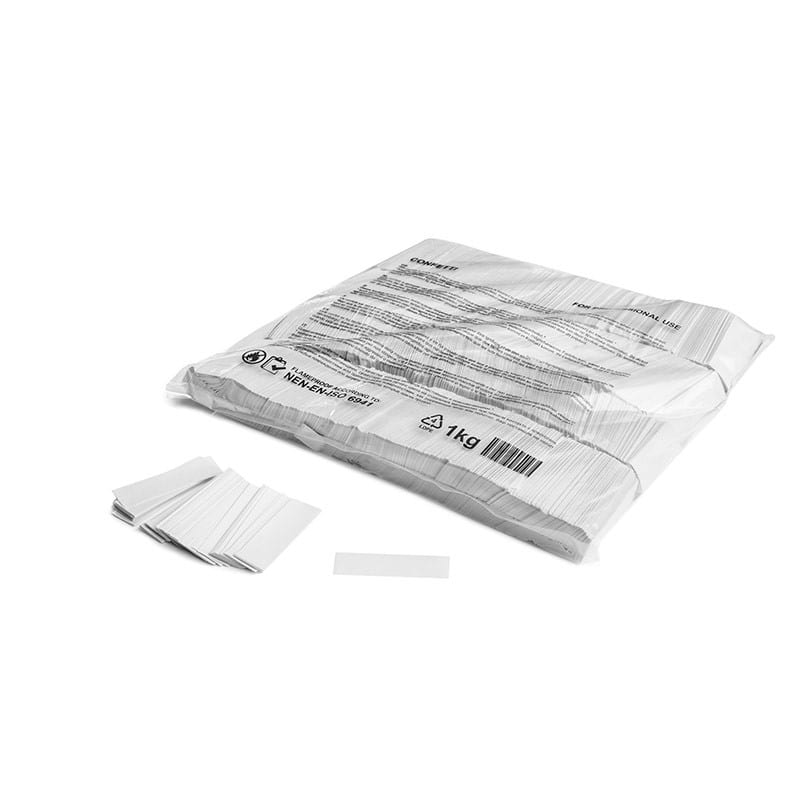 Slowfall paper confetti rectangles 55 x 17 mm, white, 1 kg