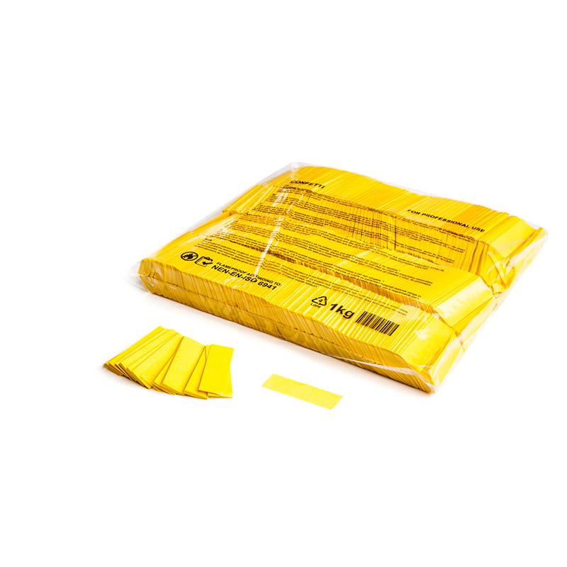 Slowfall paper confetti rectangles 55 x 17 mm, yellow, 1 kg