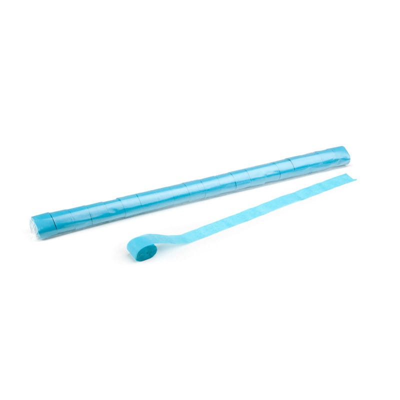 Paper streamers 10 m x 2.5 cm, light blue
