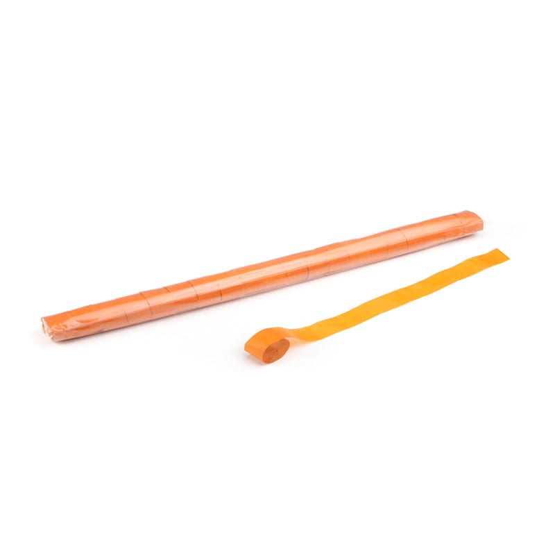 Paper streamers 10 m x 2.5 cm, orange