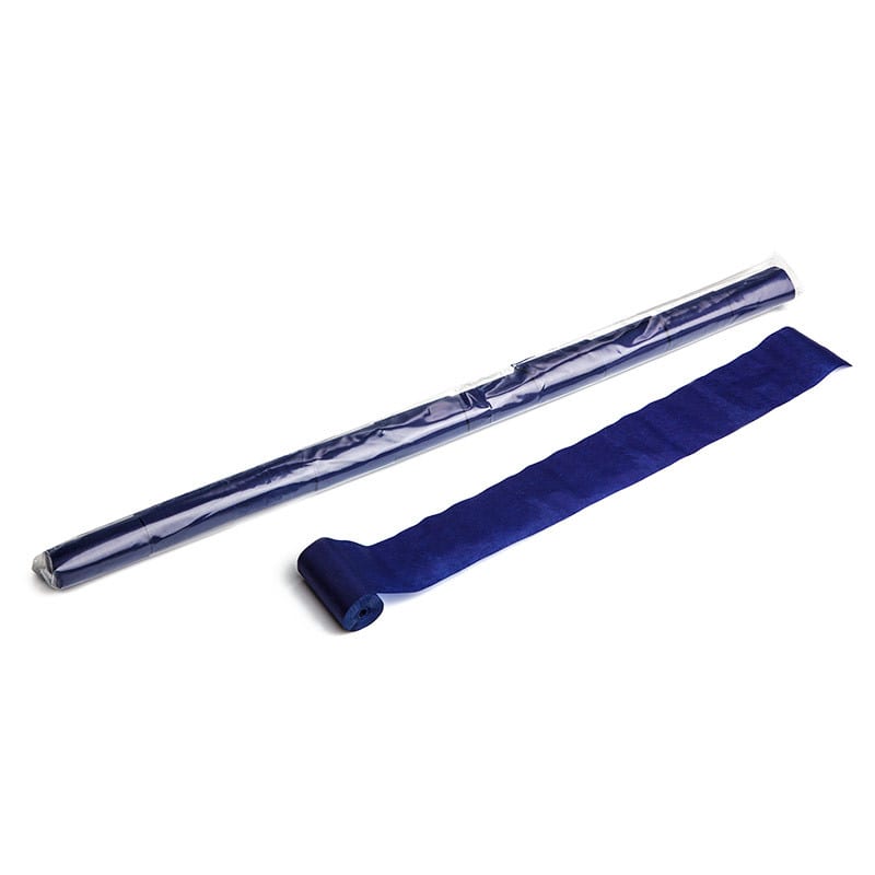Paper streamers 10 m x 5 cm, dark blue