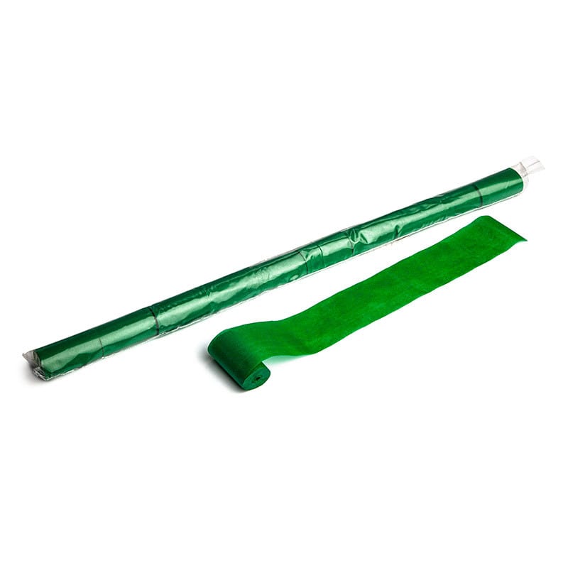 Paper streamers 10 m x 5 cm, dark green