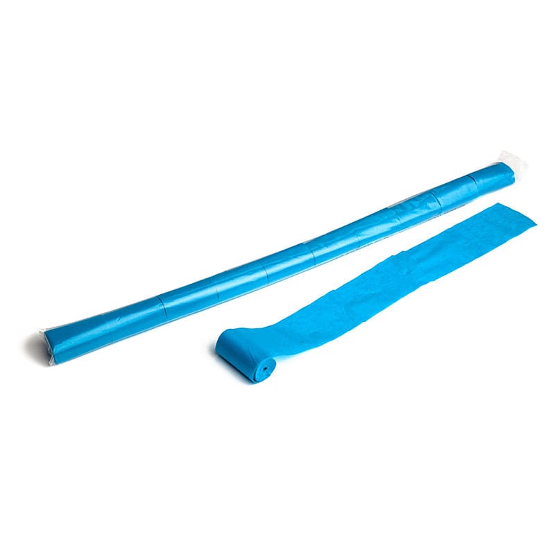Paper streamers 10 m x 5 cm, light blue