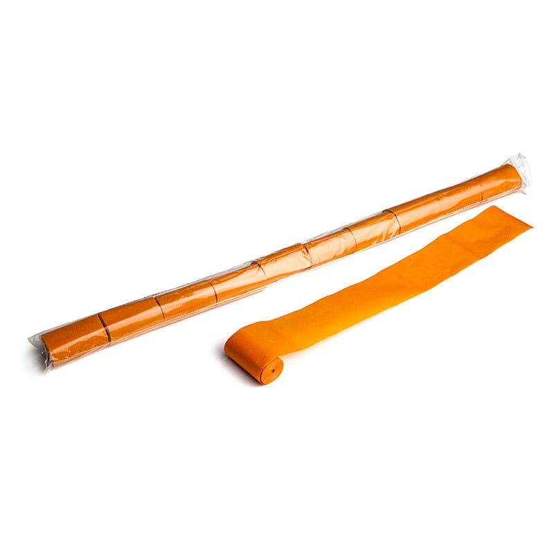 Paper streamers 10 m x 5 cm, orange