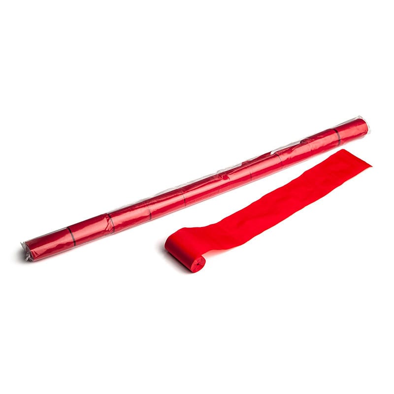 Paper streamers 10 m x 5 cm, red
