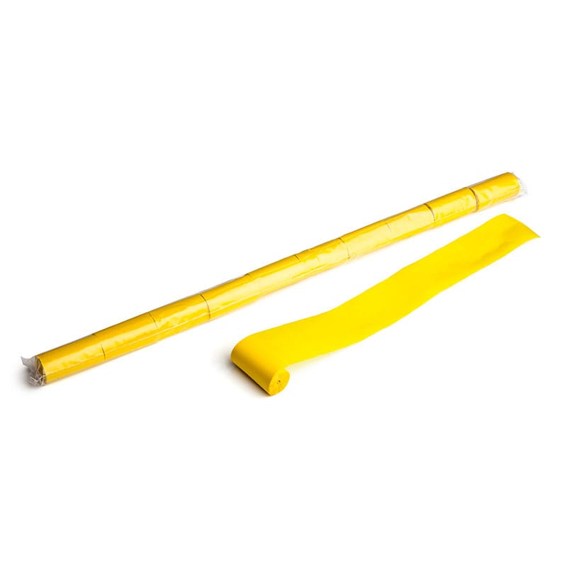 Paper streamers 10 m x 5 cm, yellow