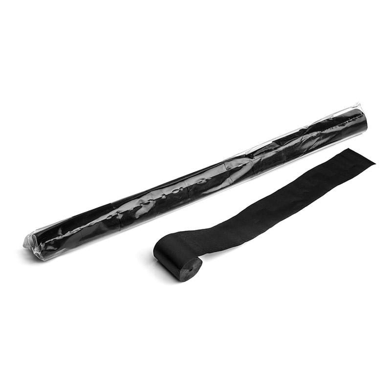 Paper streamers 20 m x 5 cm, black