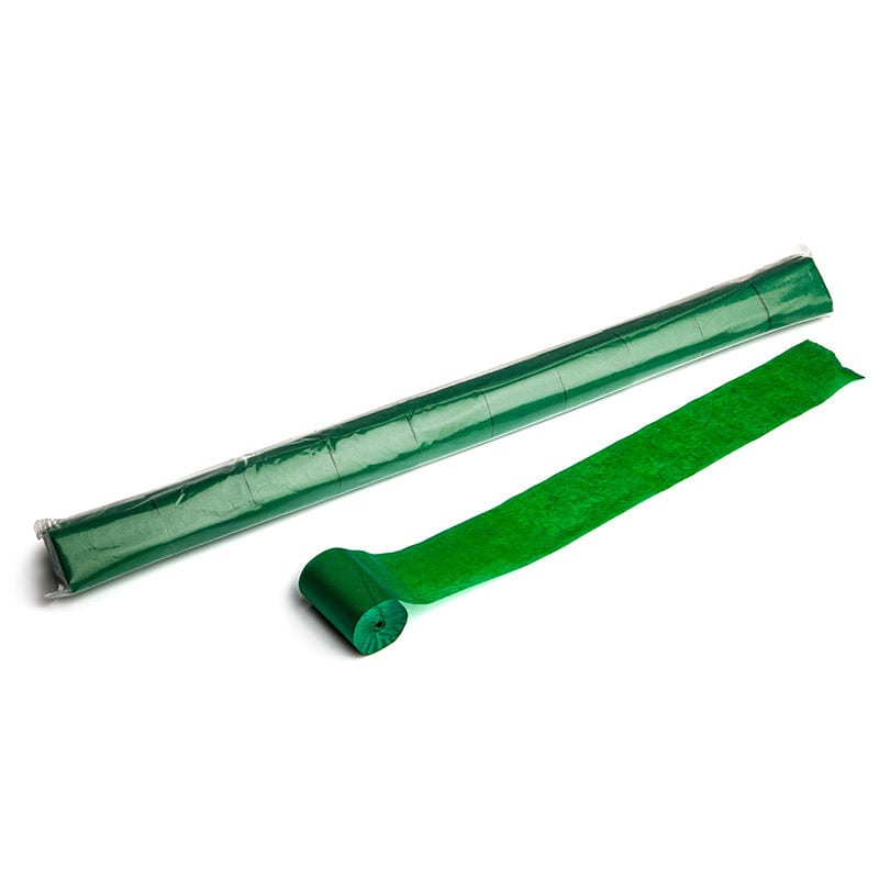 Paper streamers 20 m x 5 cm, dark green