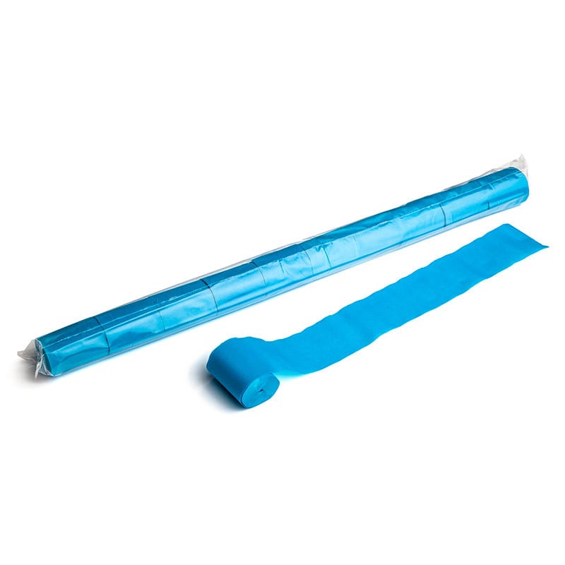 Paper streamers 20 m x 5 cm, light blue